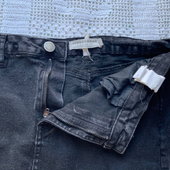 Streetwear Society Black Demin Skirt Size L - Picture 4 of 5